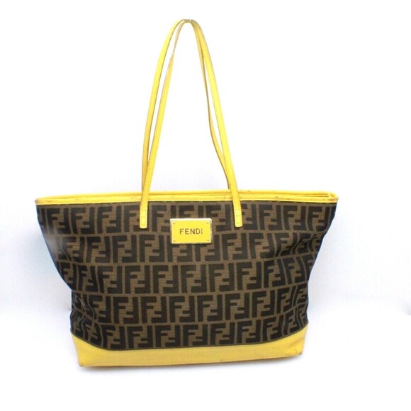 Fendi Roll tote Zucca Canvas and Leather Shoulder Handbag